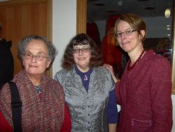 Photograph of Ruth Fainlight, Carol Rumens and Poetry Editor Amy Wack at Blind Spots Book Launch in London 2008